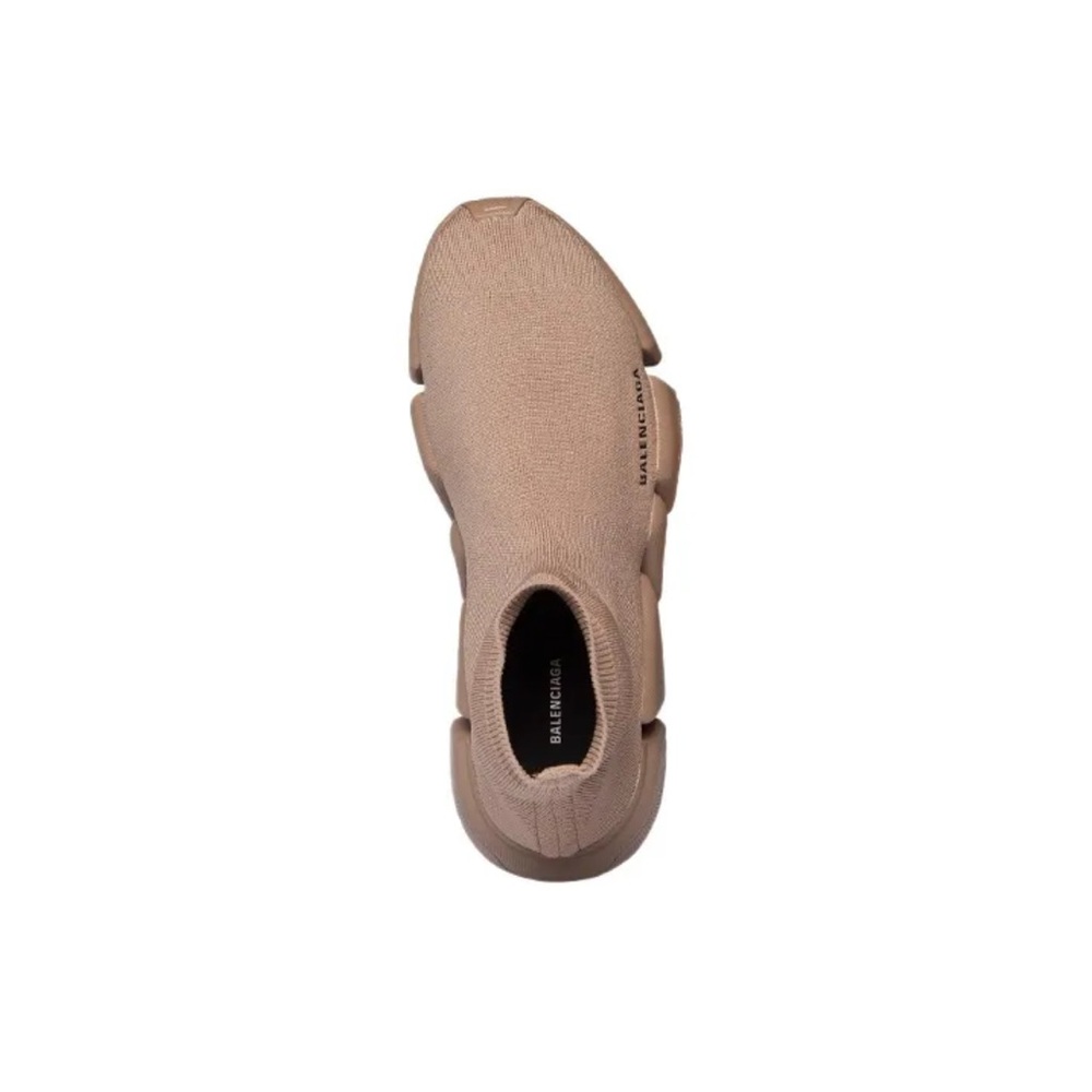 💯 Authentic BALENCIAGA -SPEED 2.0 LT GRAFFITI  RECYCLED KNIT/SOLE BEIGE SNEAKERS - Picture 9 of 17